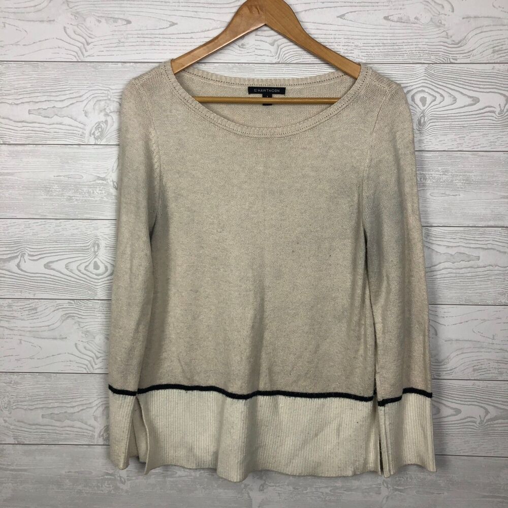 41 Hawthorn Women's Small Long Sleeve Pullover Sweater Scoop Neck Cotton Blend